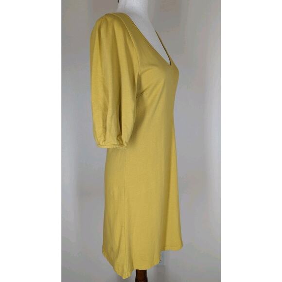 VELVET By Graham & Spencer Meghan Puff-Sleeve Mini Dress Butter Cup Small - Picture 6 of 14